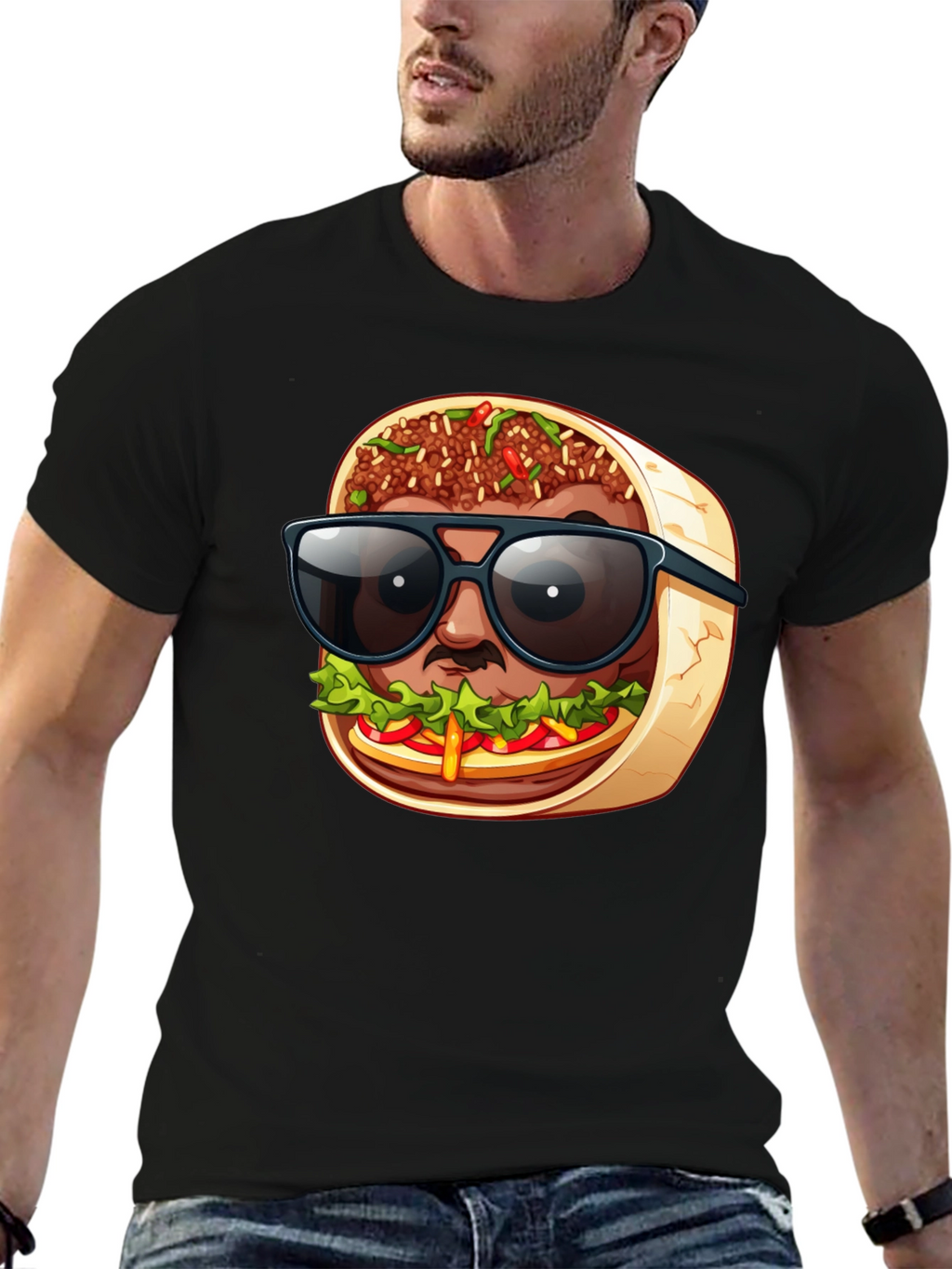 Cool Burrito Man T-Shirt - Fun Graphic Tee