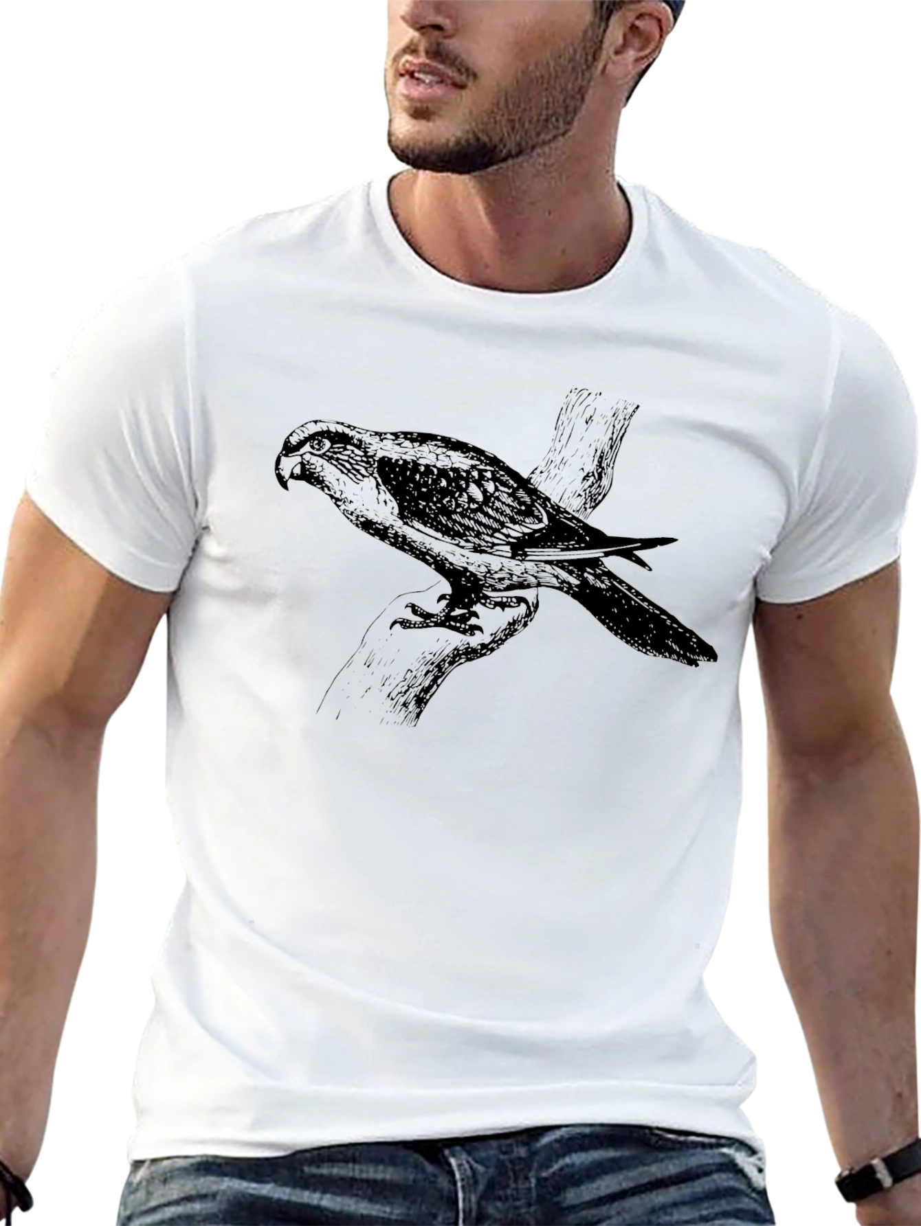 Black Bird Graphic Tee - Stylish Mens Casual Shirt