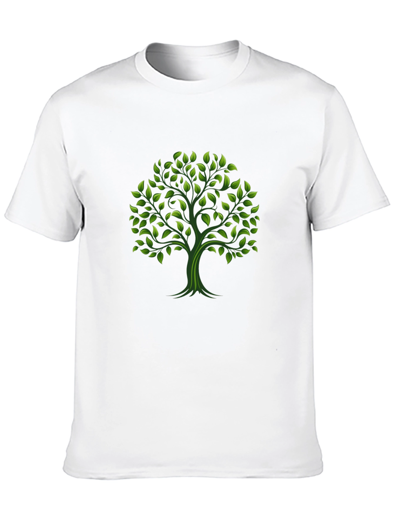 Green Tree Graphic Black T-Shirt