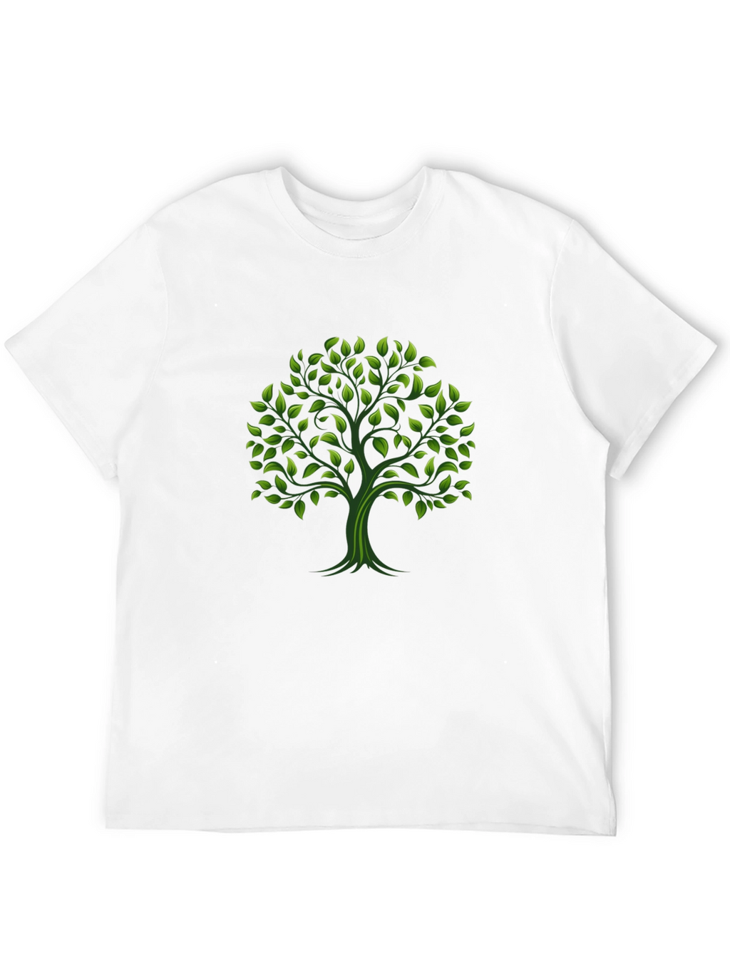 Green Tree Graphic Black T-Shirt