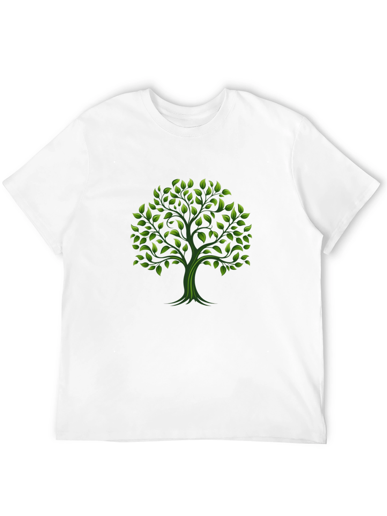 Green Tree Graphic Black T-Shirt