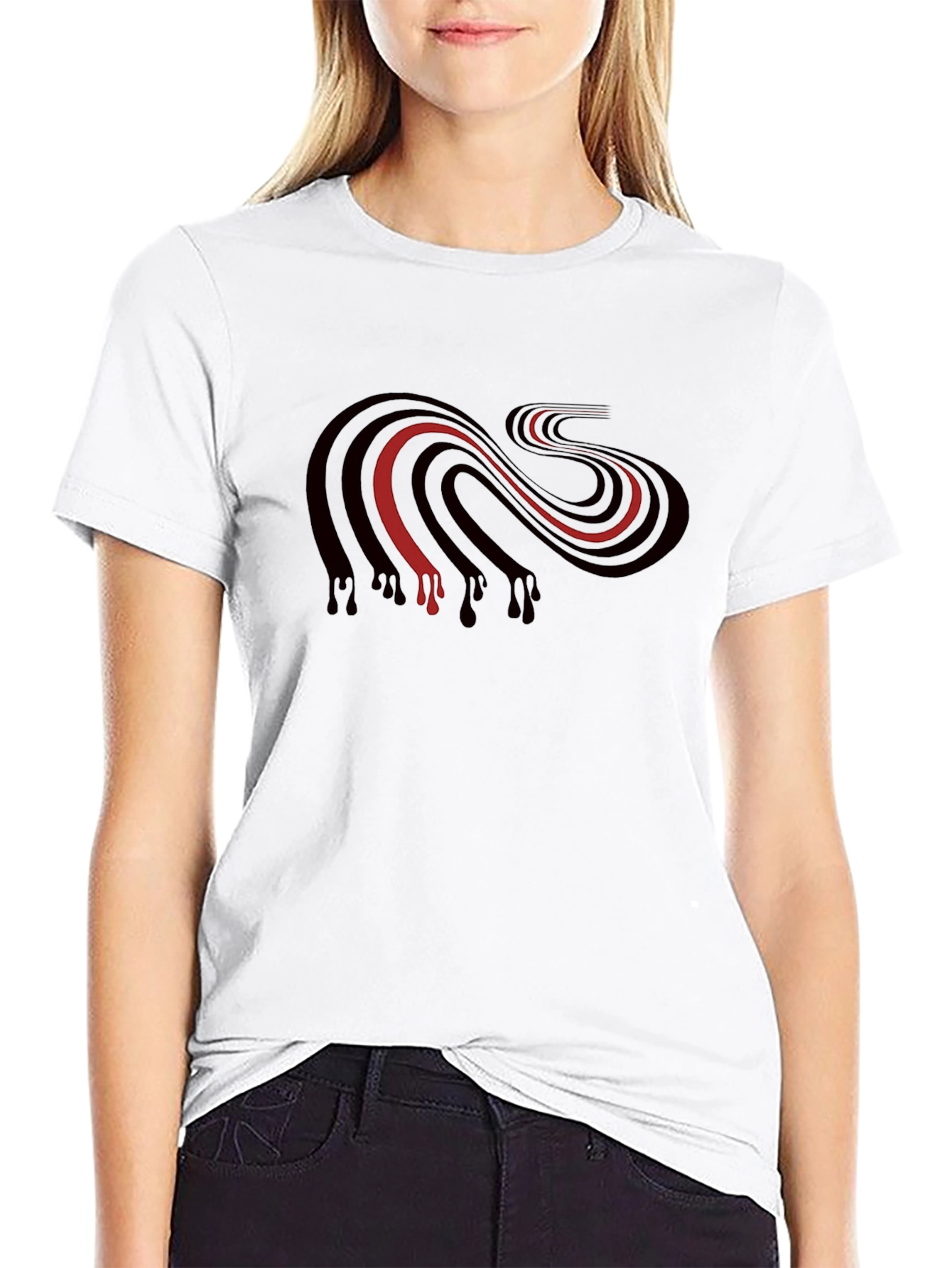 Striped Dripping Graphic Tee