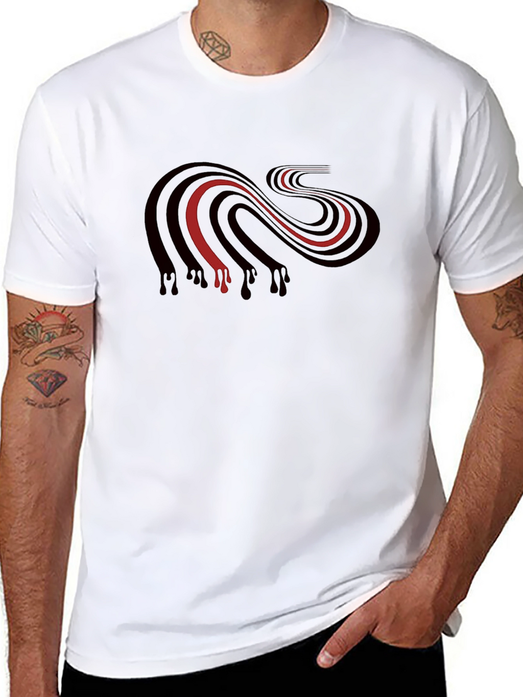 Striped Dripping Graphic Tee
