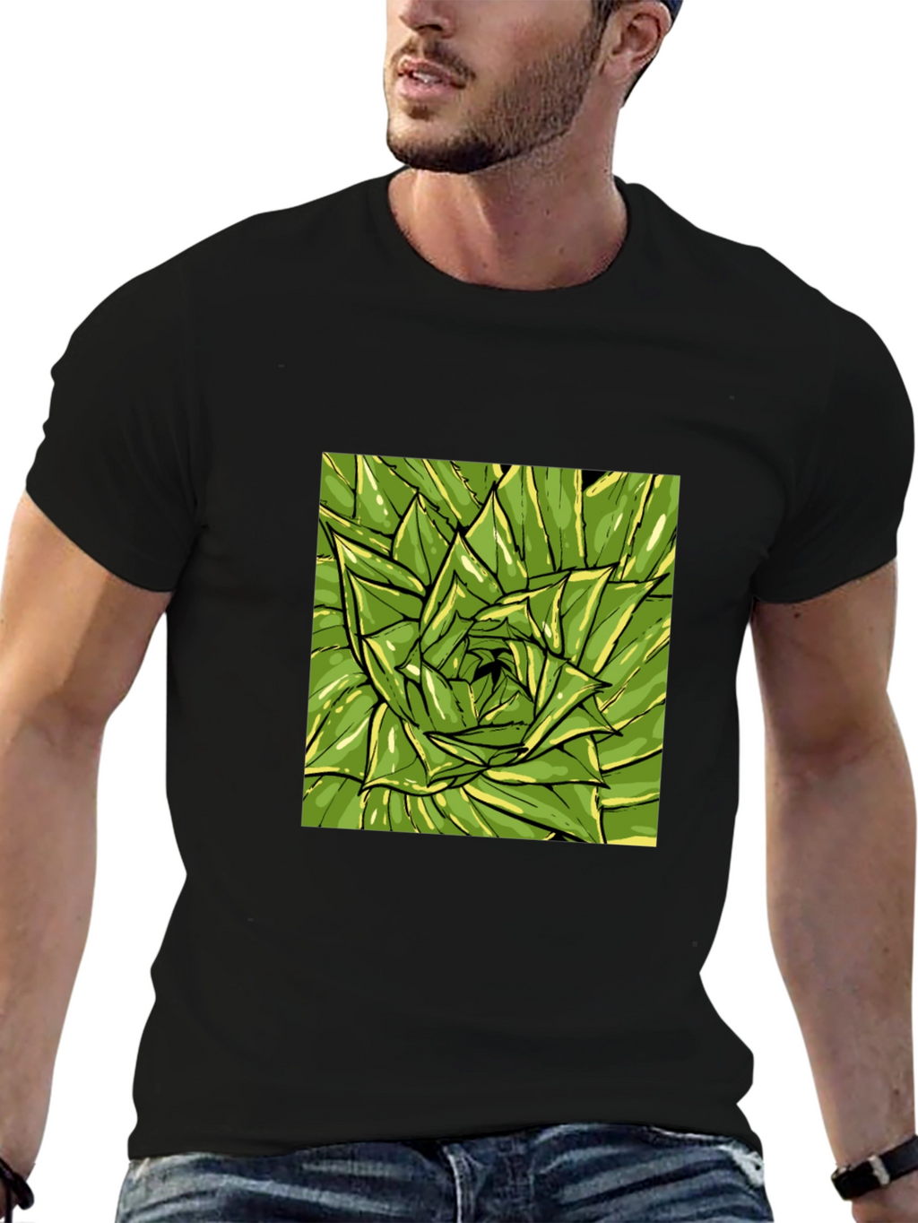 Green Succulent Graphic Tee