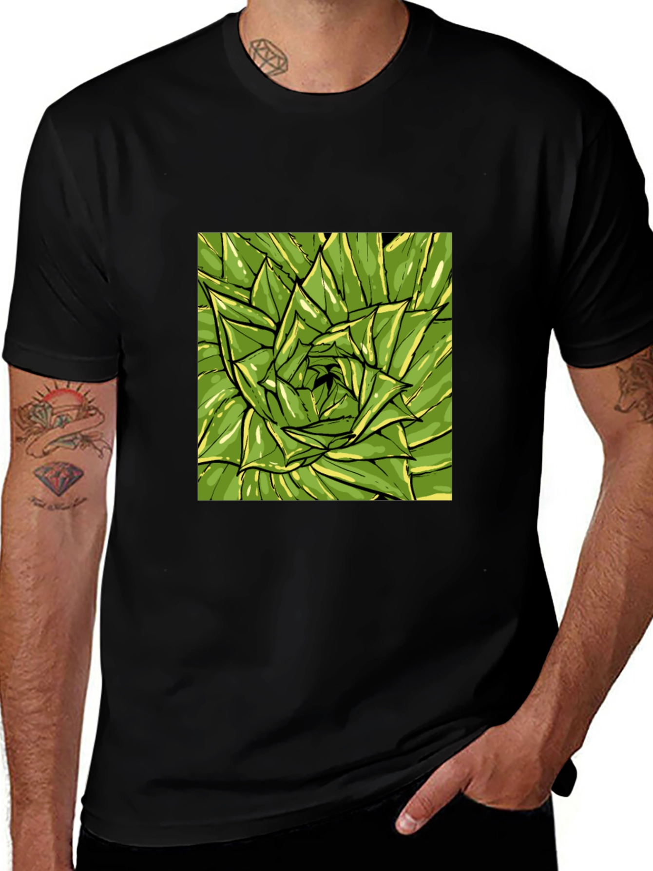 Green Succulent Graphic Tee