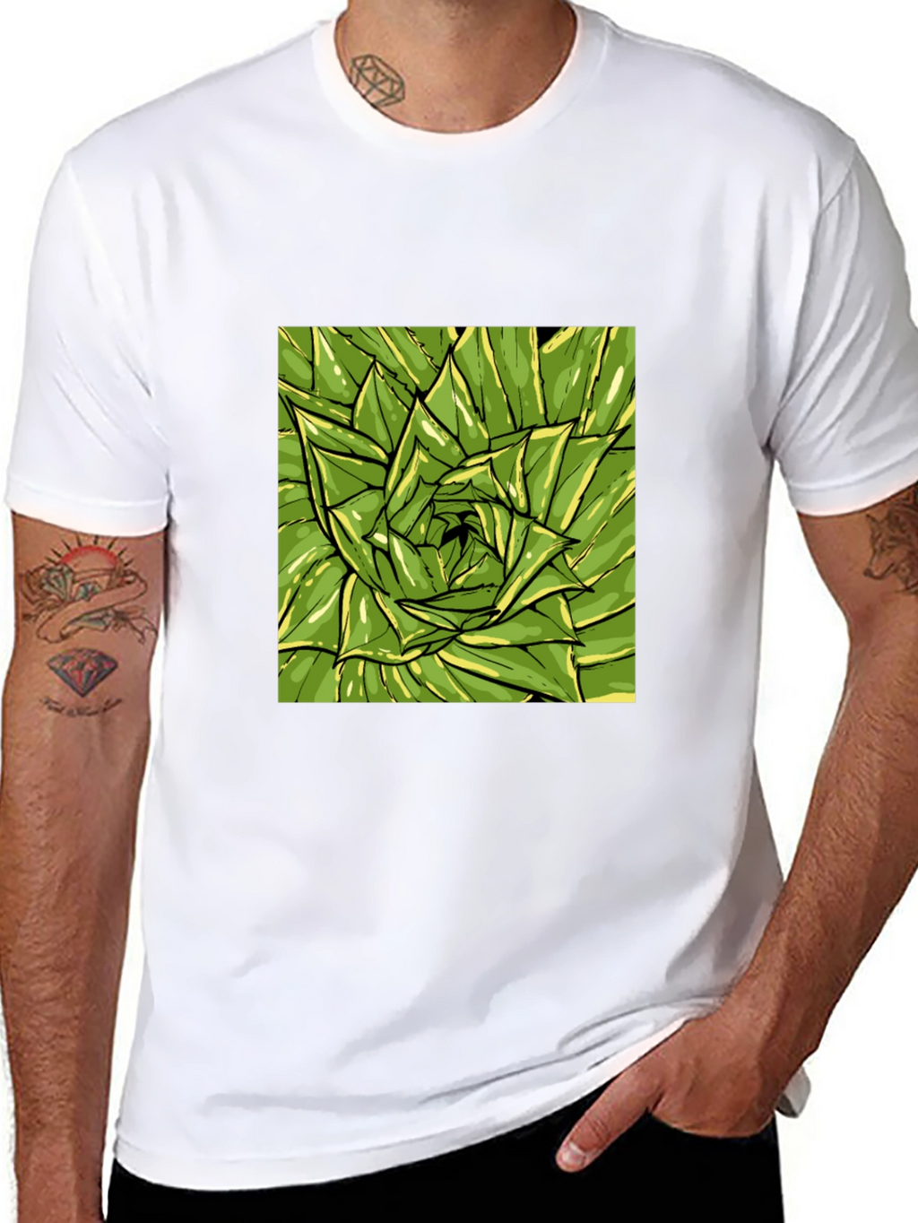 Green Succulent Graphic Tee