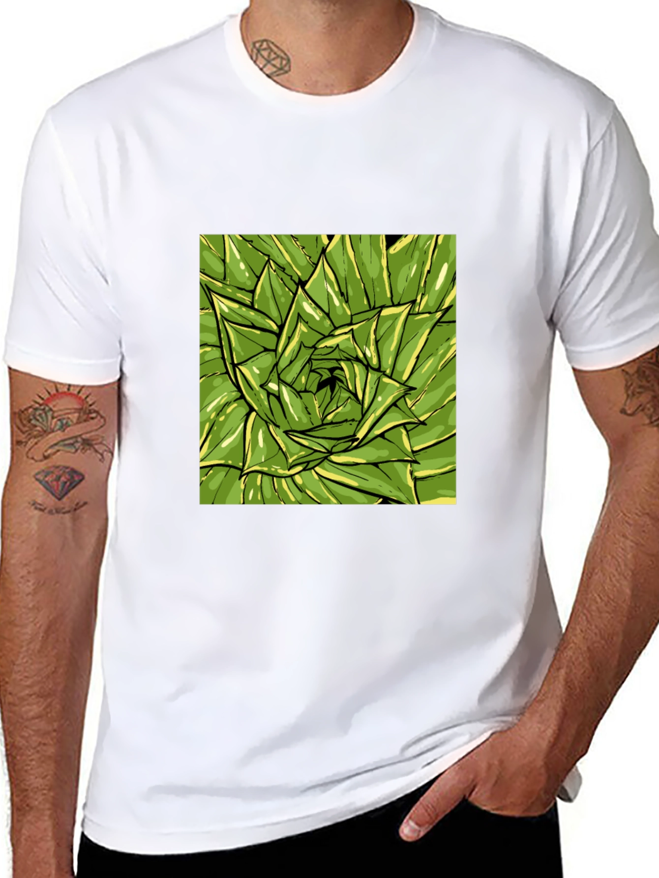 Green Succulent Graphic Tee