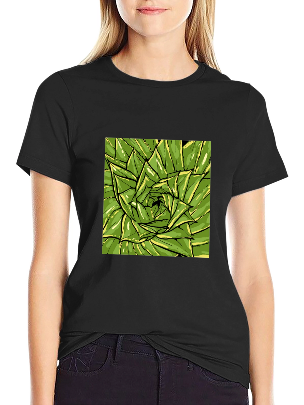 Green Succulent Graphic Tee