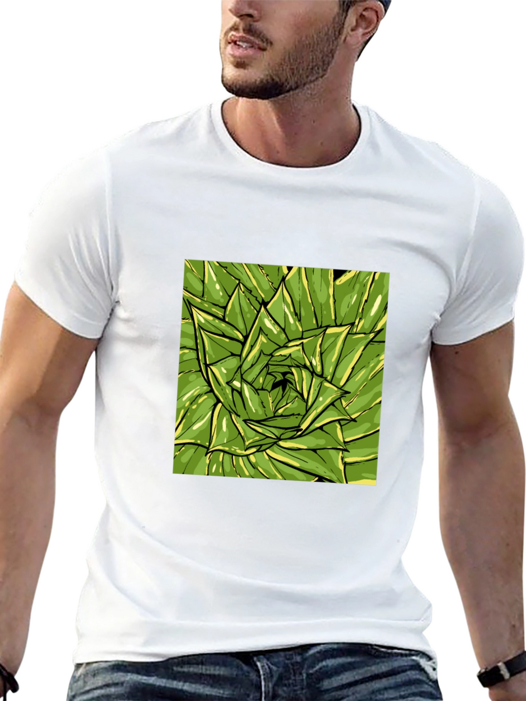 Green Succulent Graphic Tee