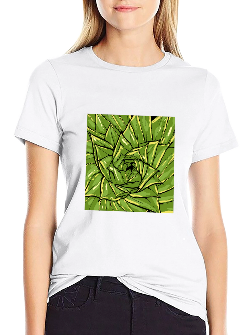 Green Succulent Graphic Tee