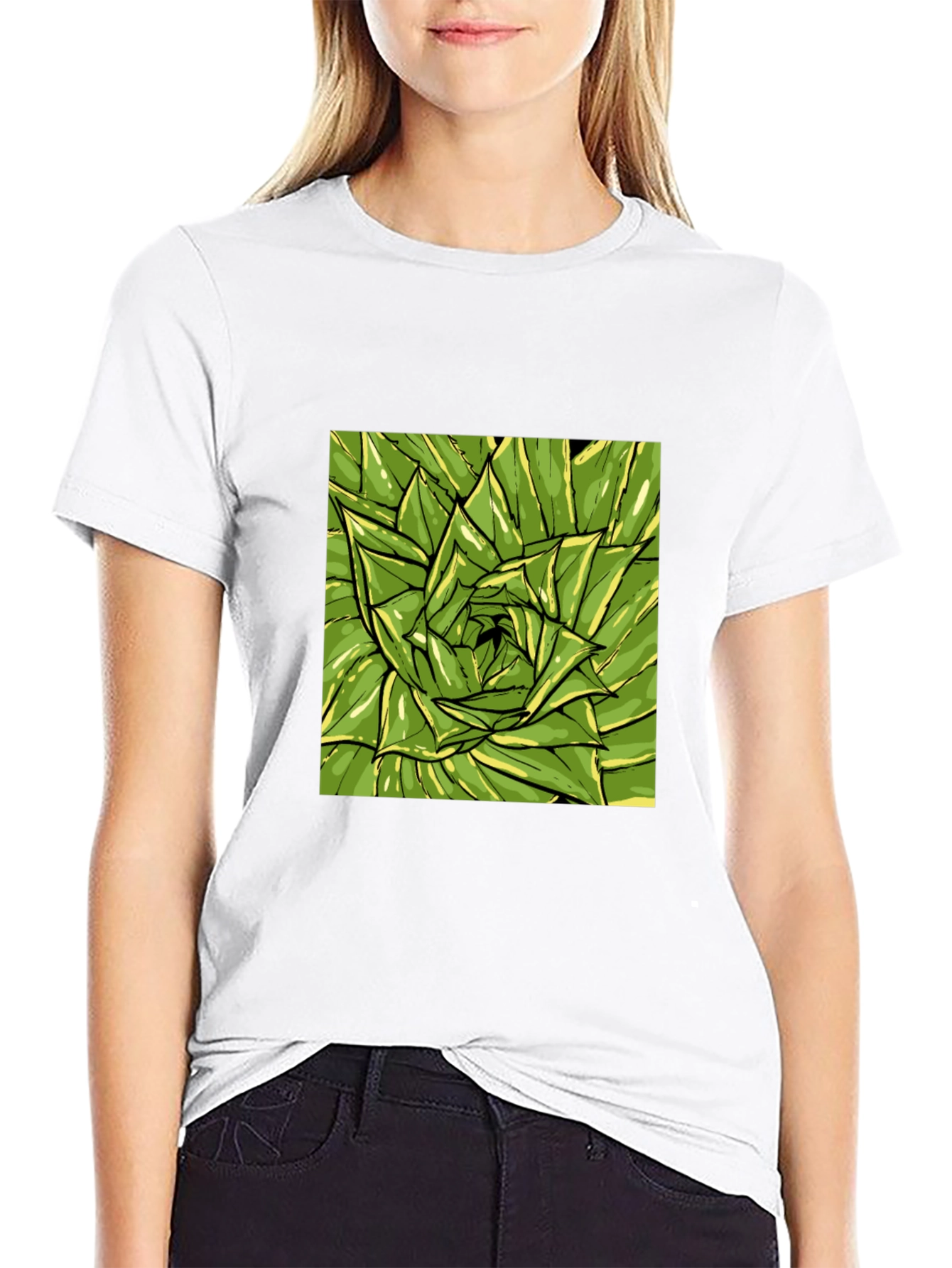 Green Succulent Graphic Tee