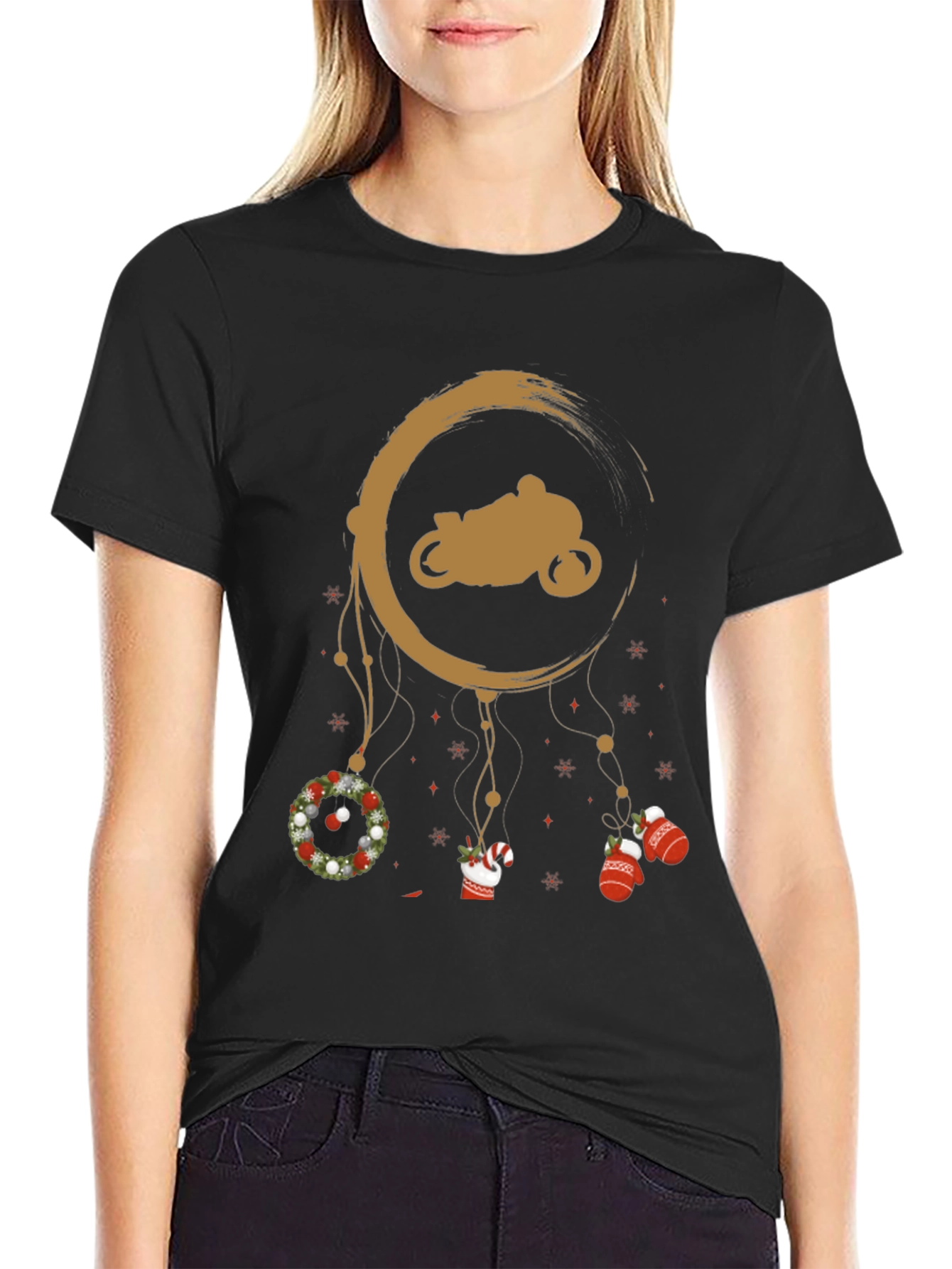 Motorcycle Christmas Dreamcatcher T-Shirt
