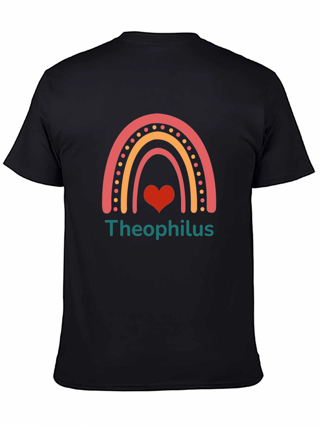 Theophilus Rainbow Heart Graphic Tee - Black