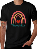 Theophilus Rainbow Heart Graphic Tee - Black