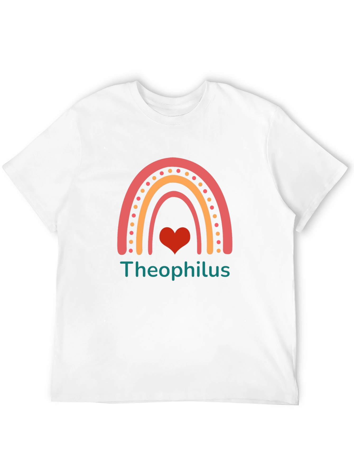 Theophilus Rainbow Heart Graphic Tee - Black