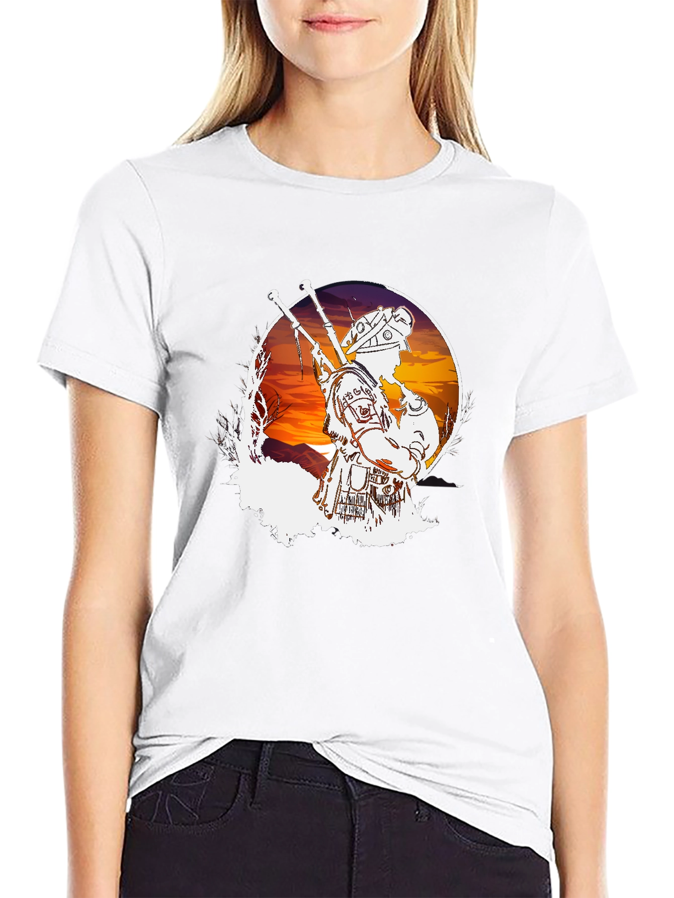 Bagpiper Sunset Graphic Tee - Cool Musician T-Shirt