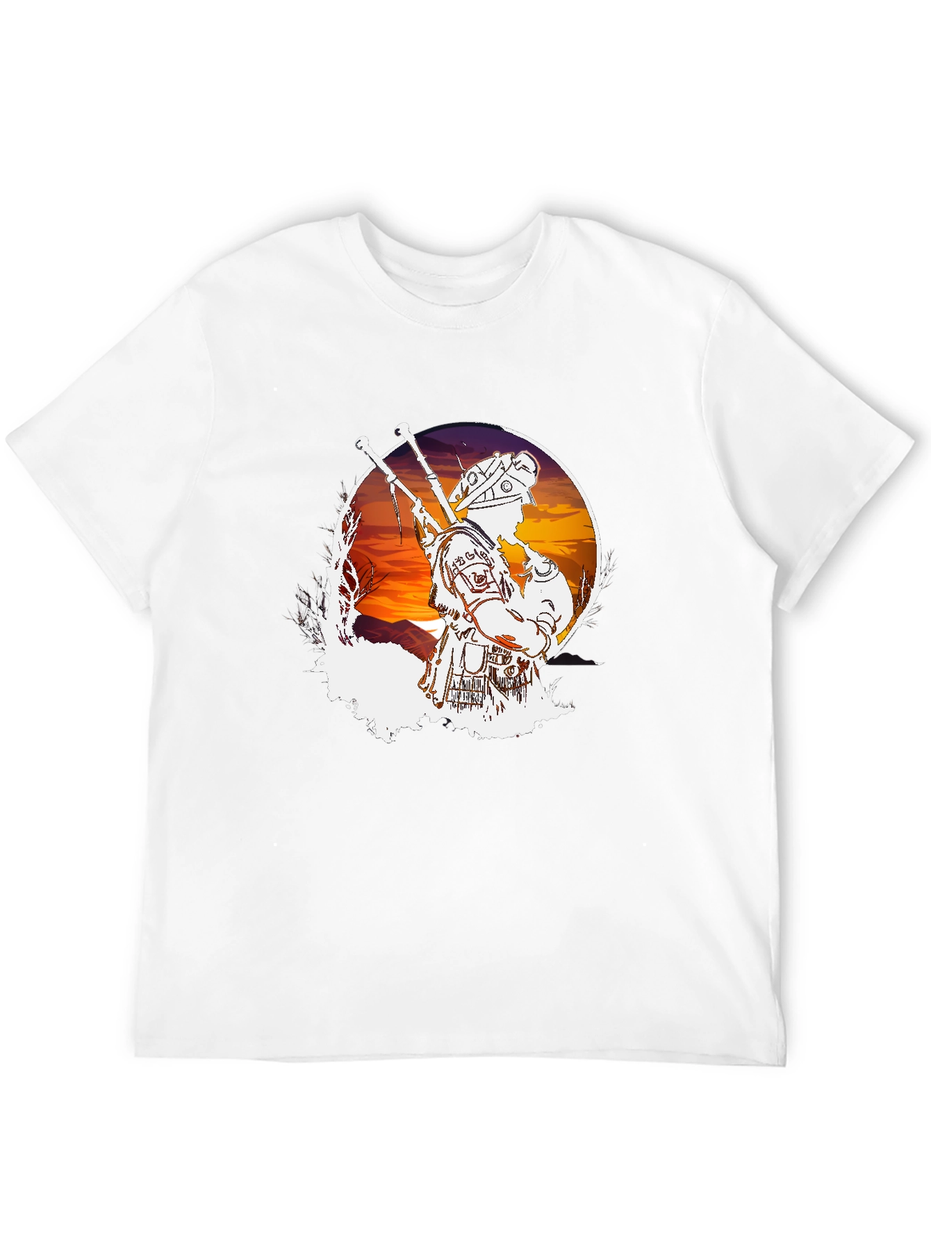 Bagpiper Sunset Graphic Tee - Cool Musician T-Shirt