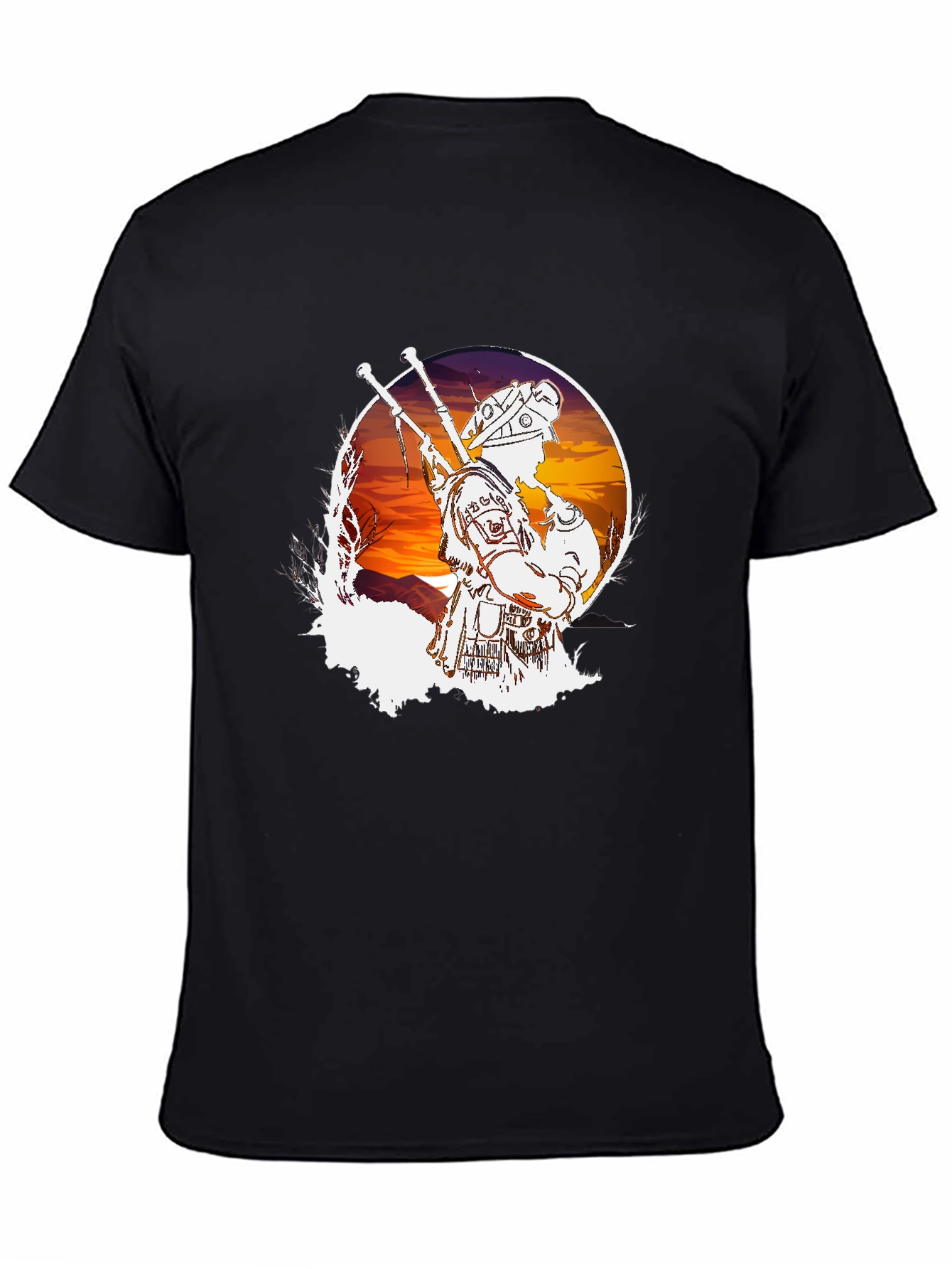 Bagpiper Sunset Graphic Tee - Cool Musician T-Shirt