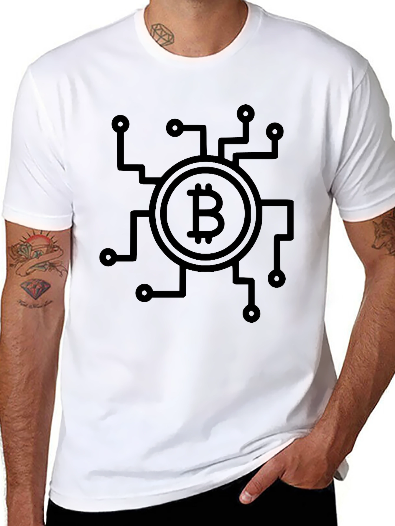 Bitcoin Circuit Design Black T-Shirt