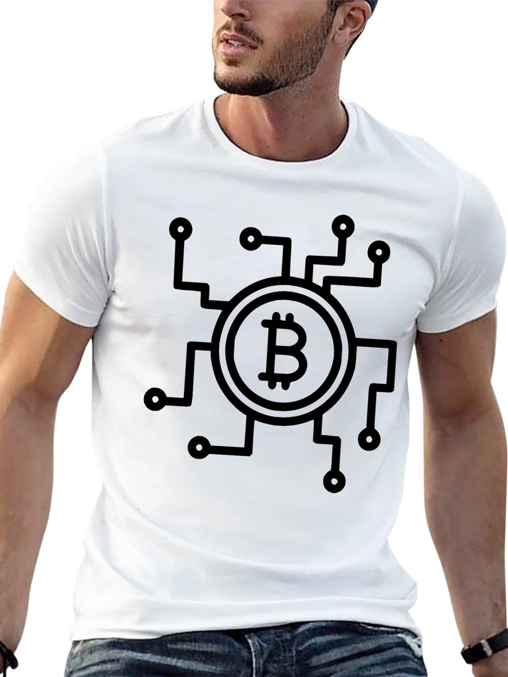 Bitcoin Circuit Design Black T-Shirt