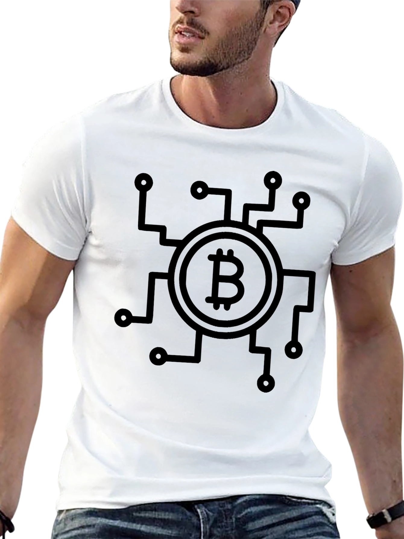 Bitcoin Circuit Design Black T-Shirt