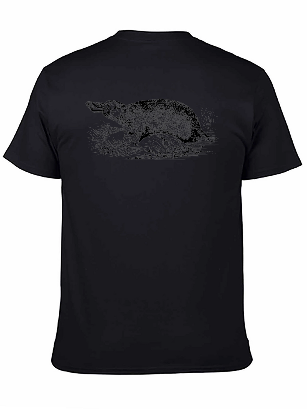 Black T-Shirt with Platypus Print