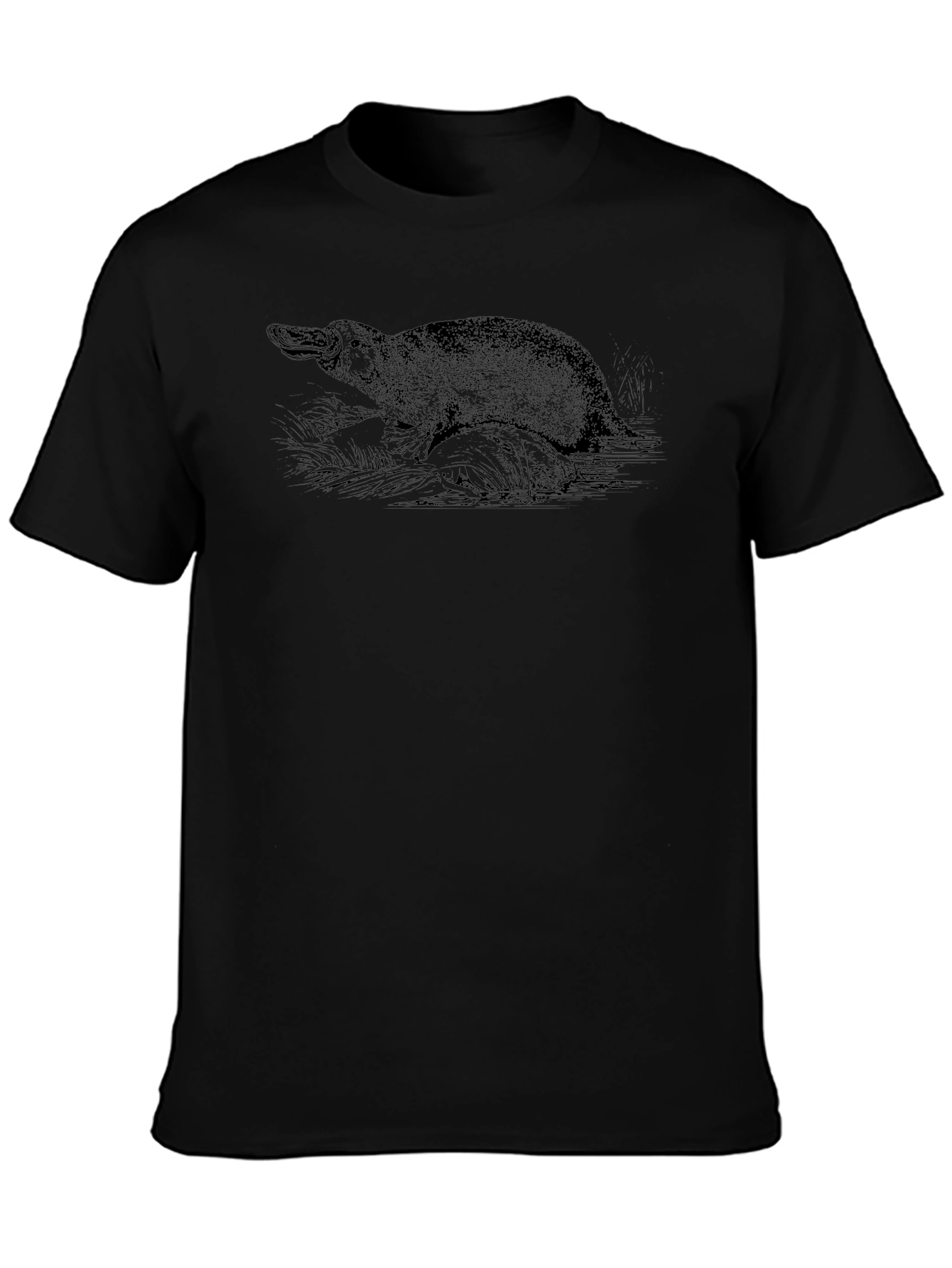 Black T-Shirt with Platypus Print