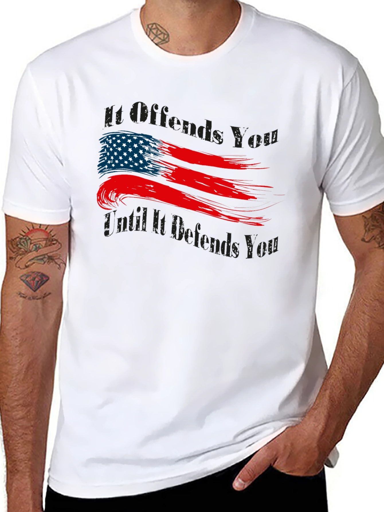 Patriotic American Flag Graphic T-Shirt