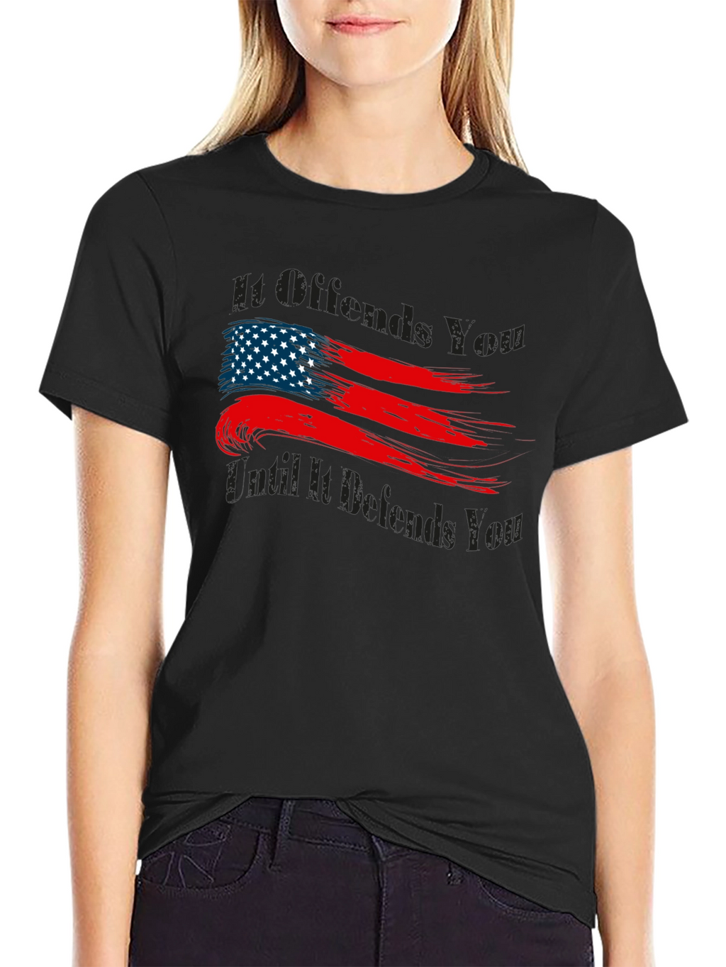 Patriotic American Flag Graphic T-Shirt