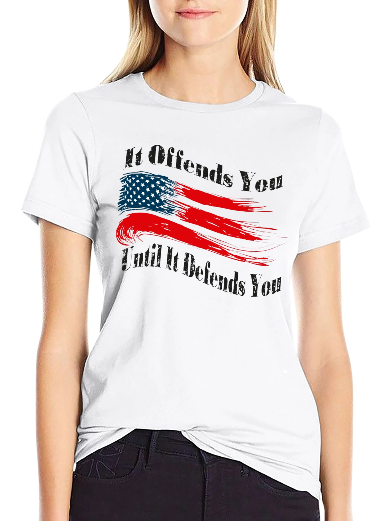 Patriotic American Flag Graphic T-Shirt