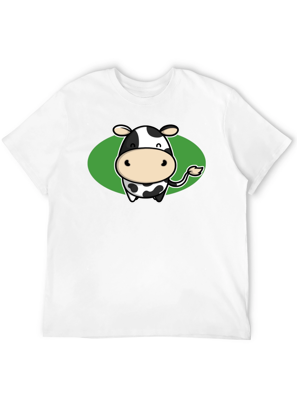 Cute Cow Graphic Tee - Black Cotton T-Shirt
