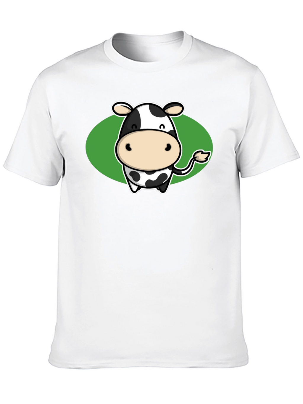 Cute Cow Graphic Tee - Black Cotton T-Shirt