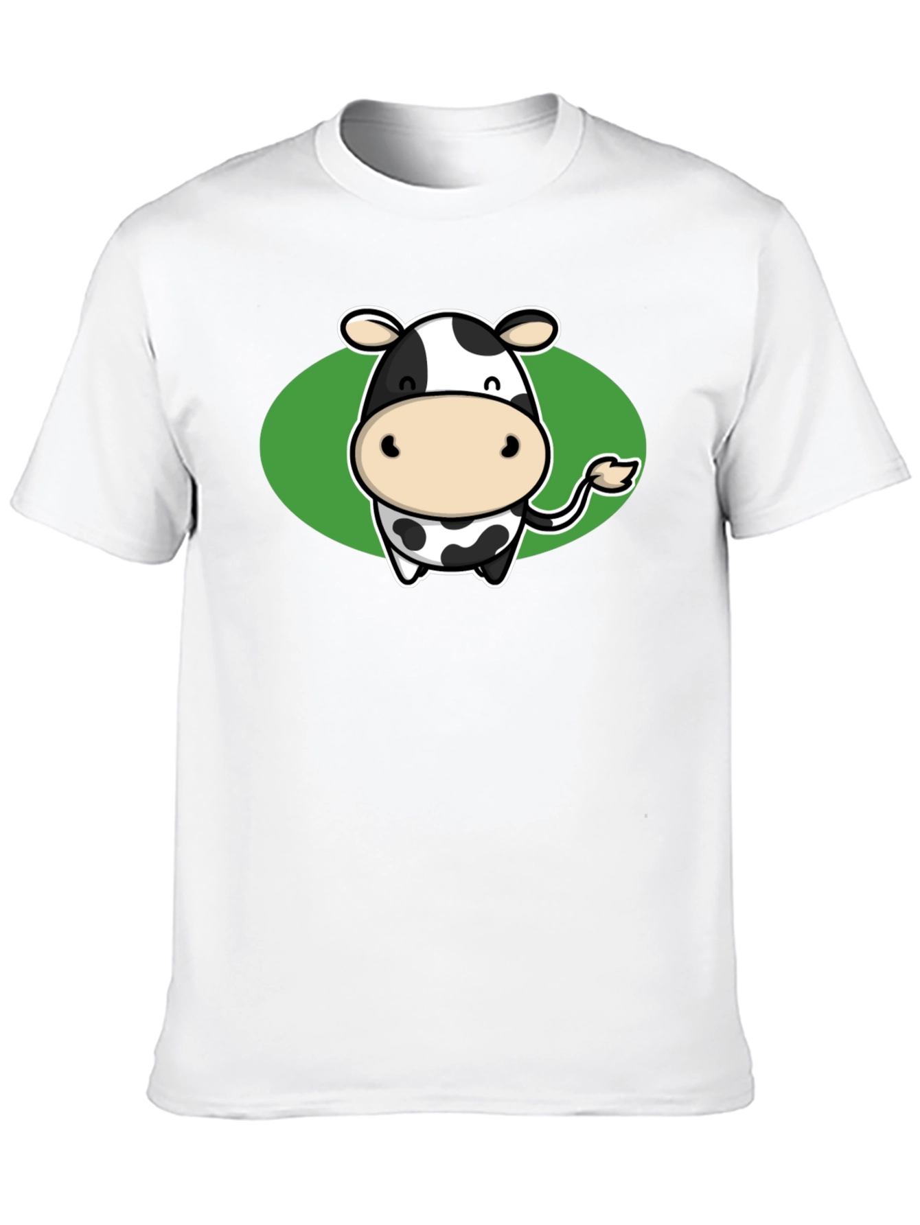 Cute Cow Graphic Tee - Black Cotton T-Shirt