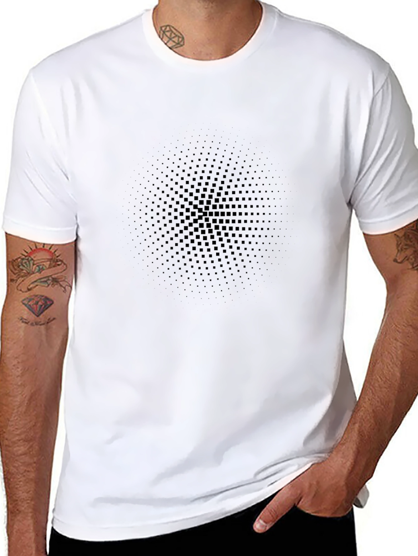 Stylish Black Graphic Tee - Modern Pattern