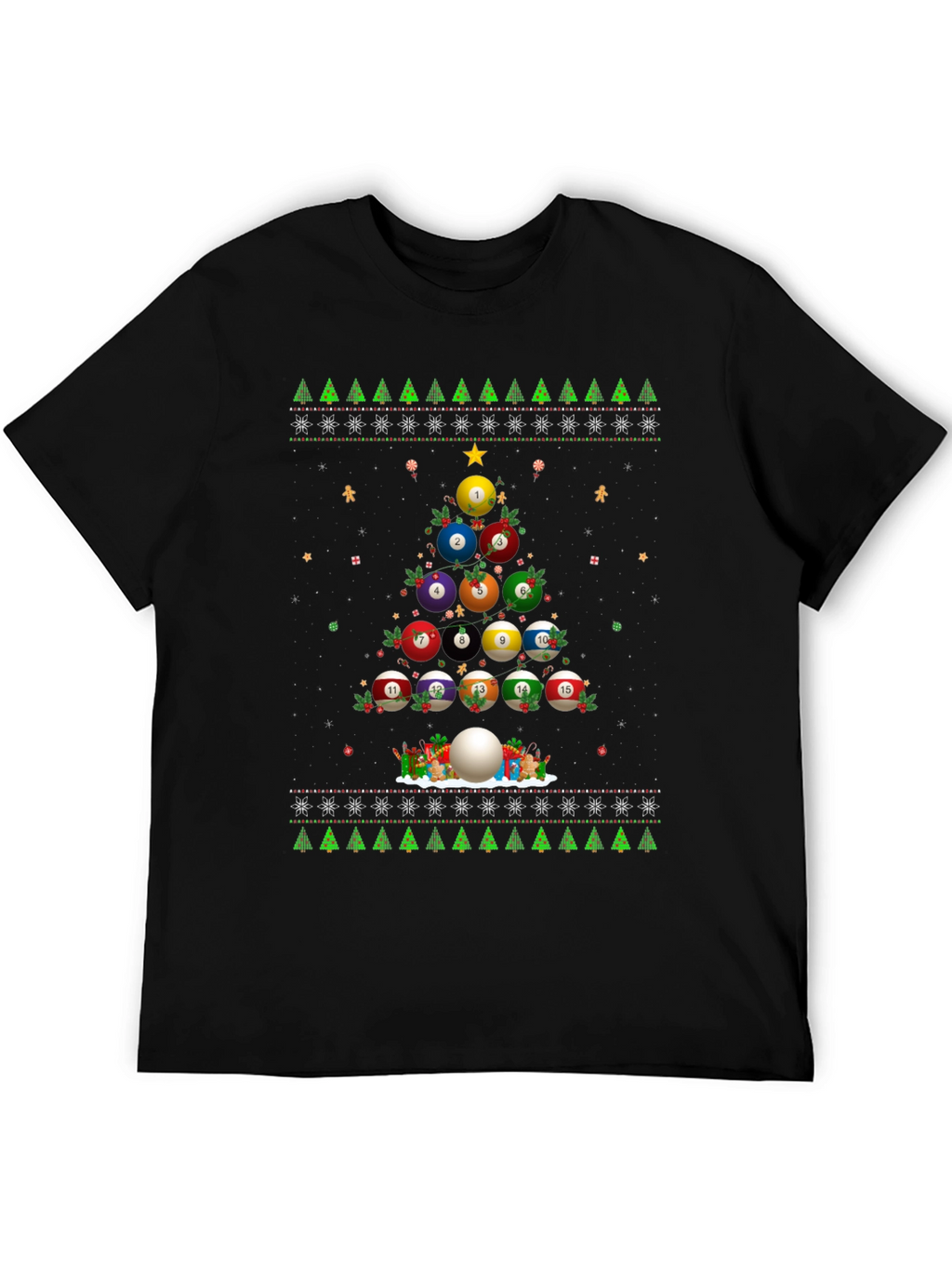 Billiard Ball Christmas Tree Holiday T-Shirt