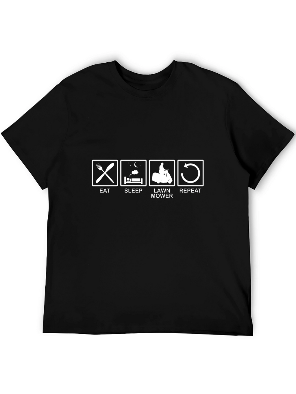 Eat Sleep Lawn Mower Repeat T-Shirt - Black