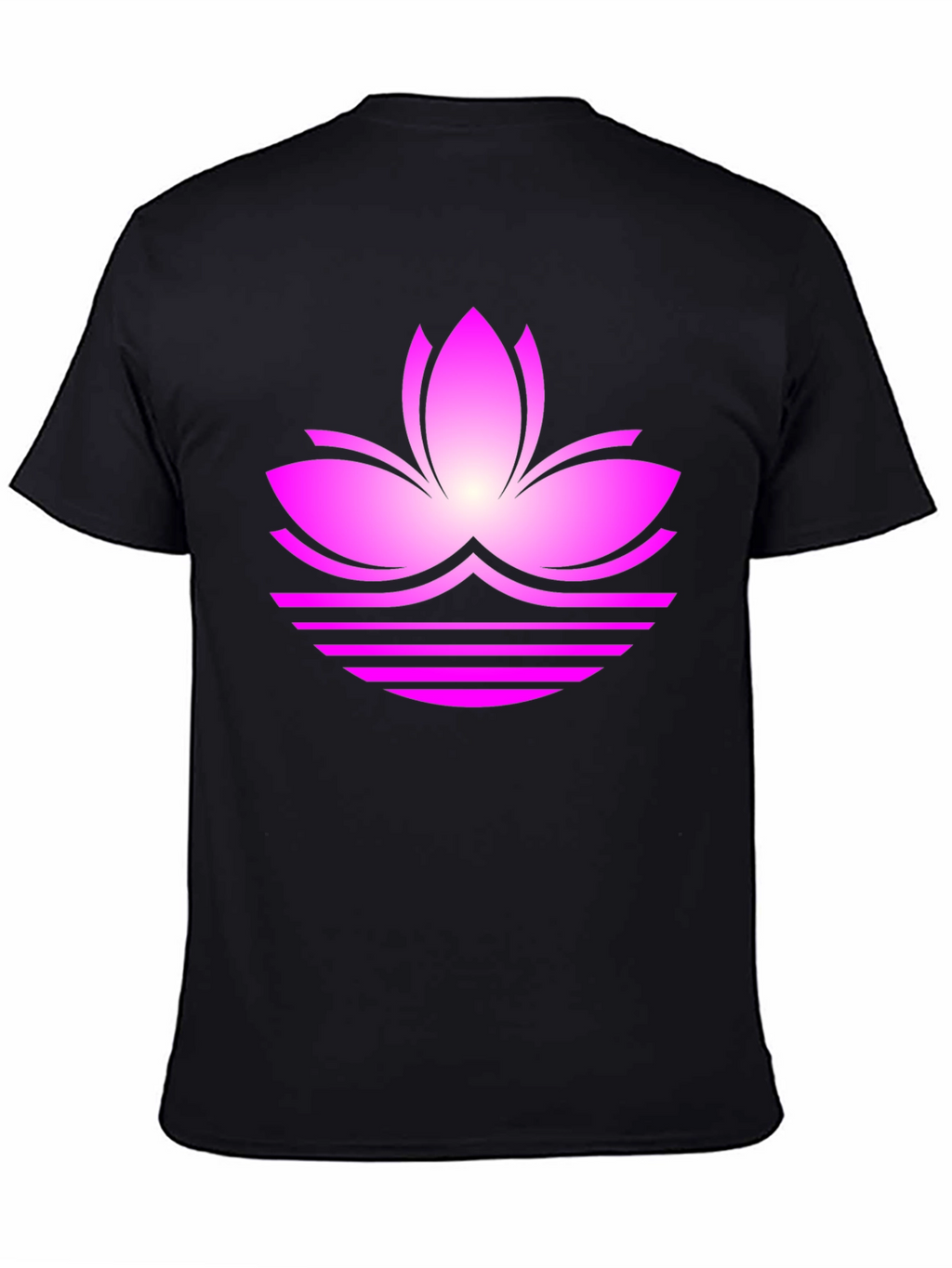 Lotus Flower Graphic Tee - Black Casual T-Shirt