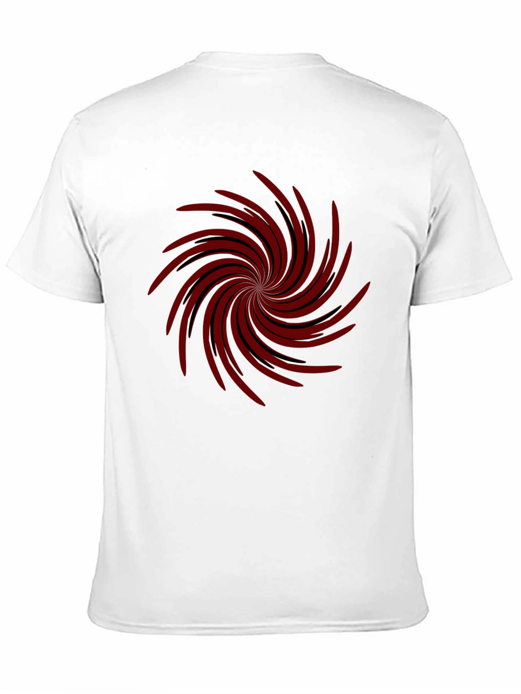 Mens Black T-shirt with Red Spiral Design