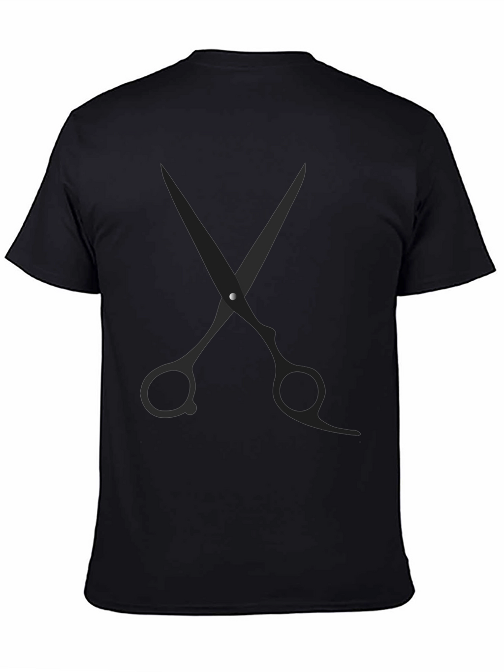 Barber Scissors Graphic Tee - Black Cotton Blend