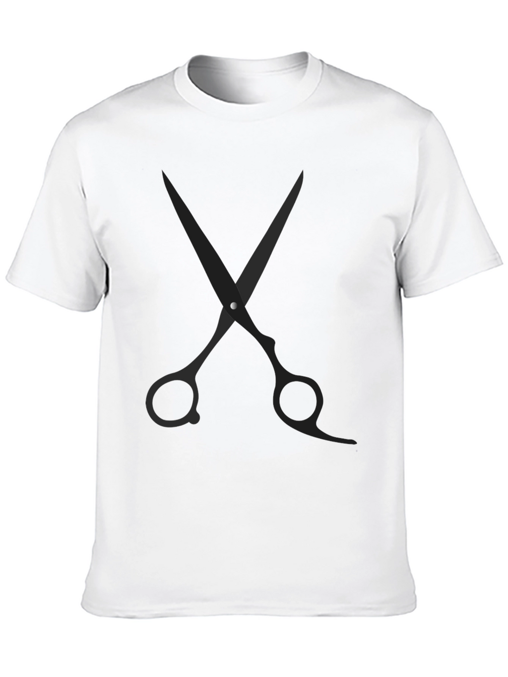 Barber Scissors Graphic Tee - Black Cotton Blend