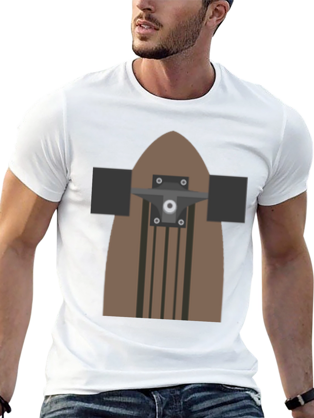 Skateboard Graphic T-Shirt - Casual Black Tee