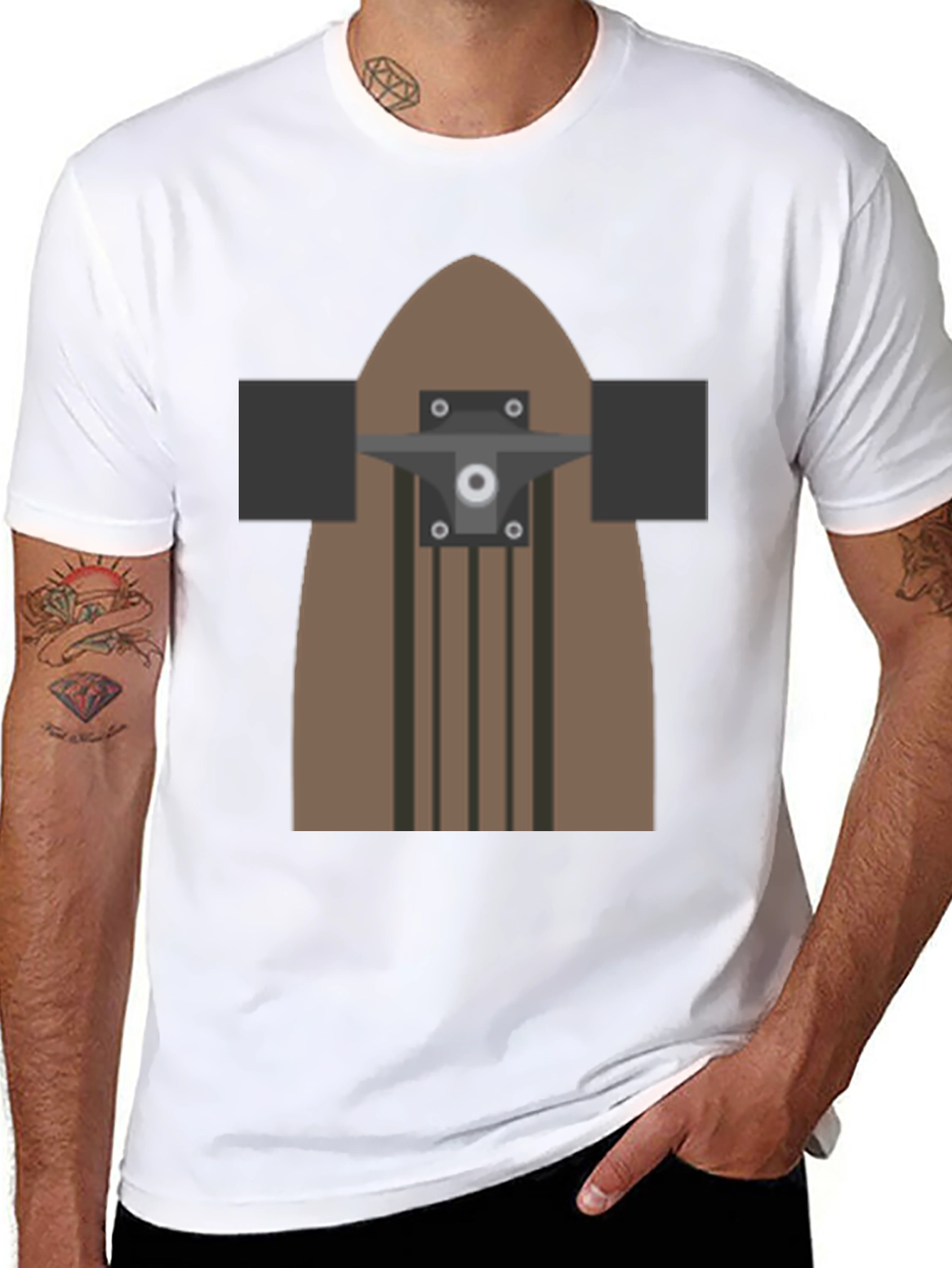 Skateboard Graphic T-Shirt - Casual Black Tee