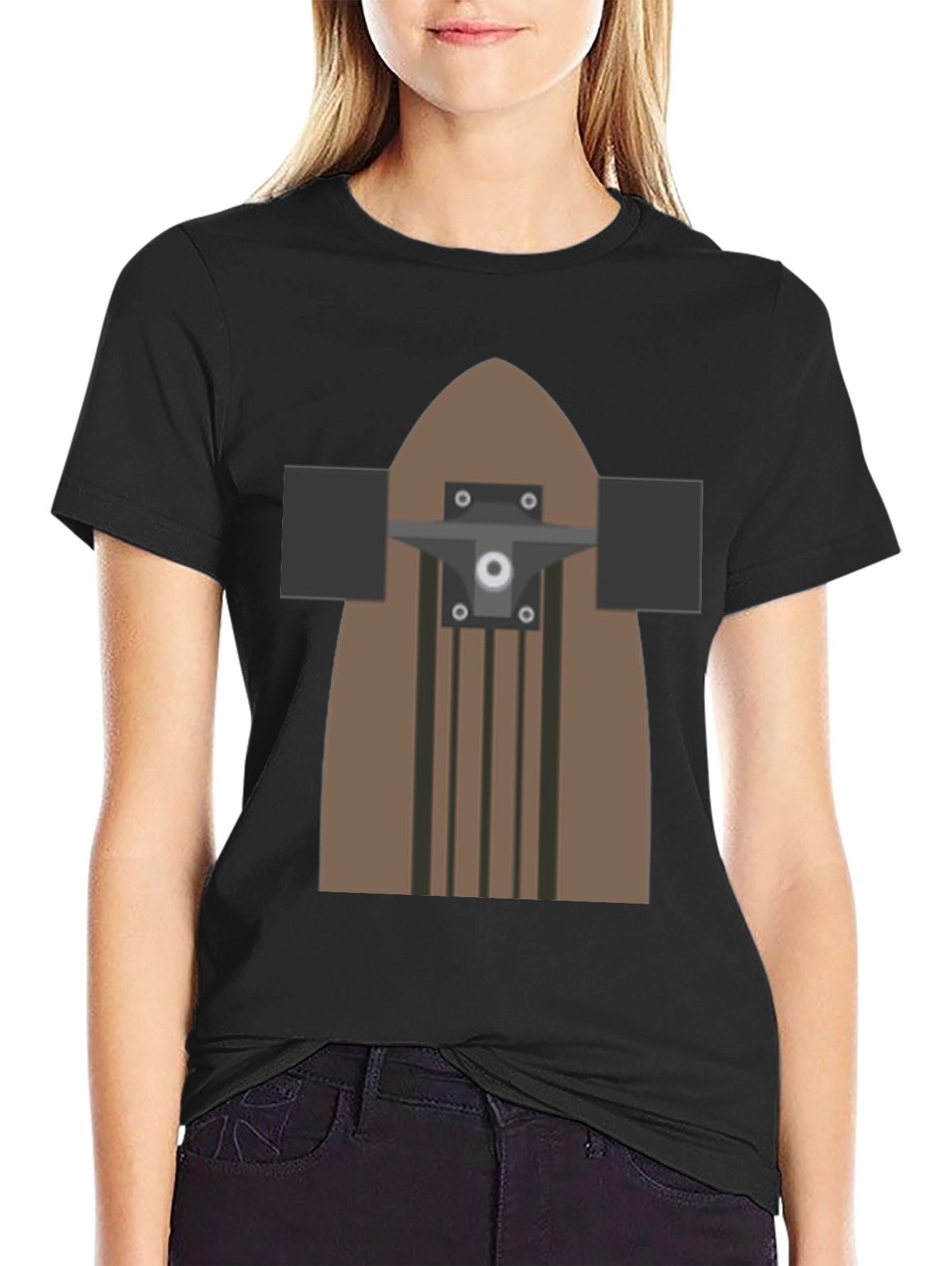 Skateboard Graphic T-Shirt - Casual Black Tee