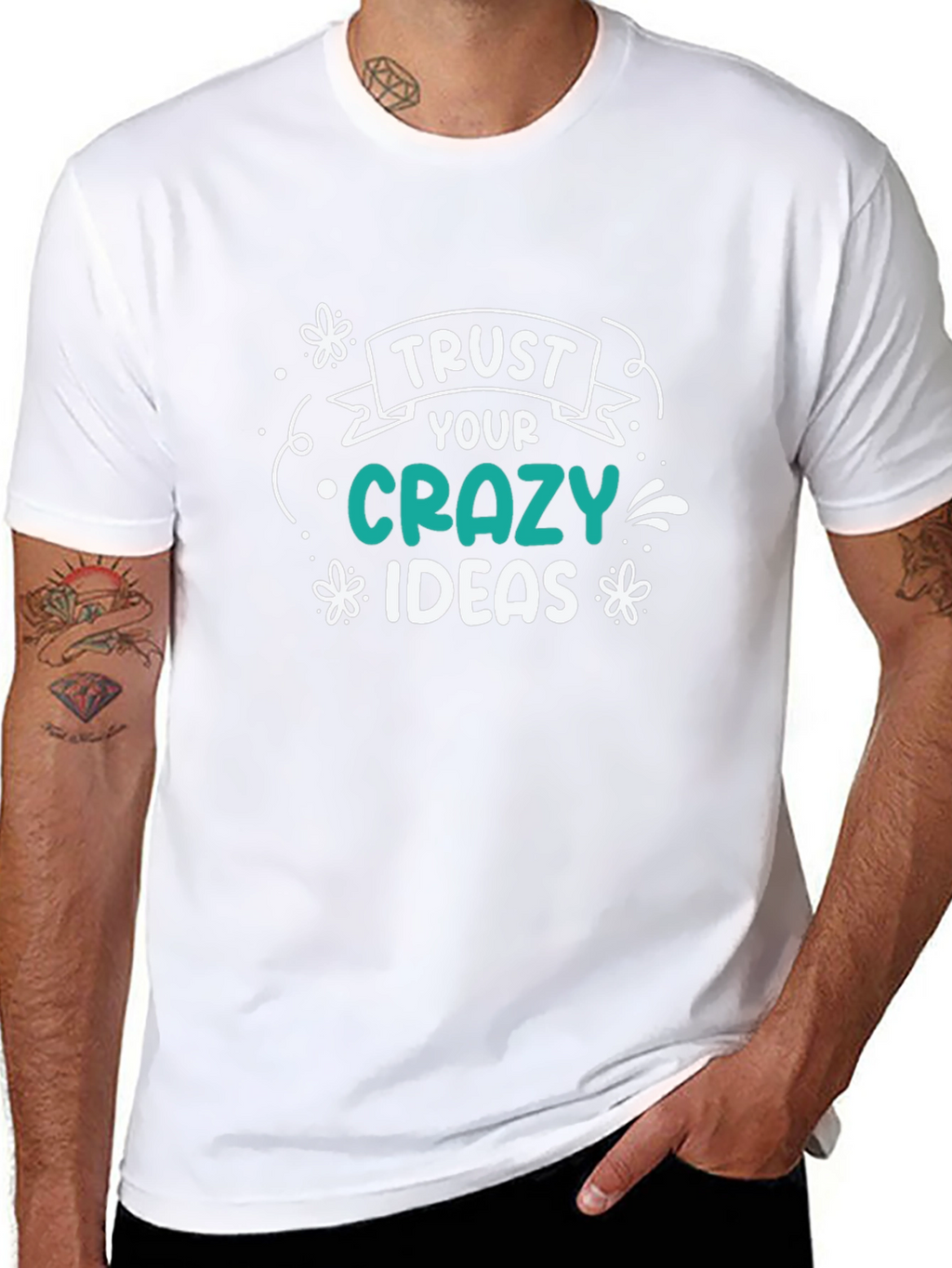 Trust Your Crazy Ideas Black Graphic T-Shirt