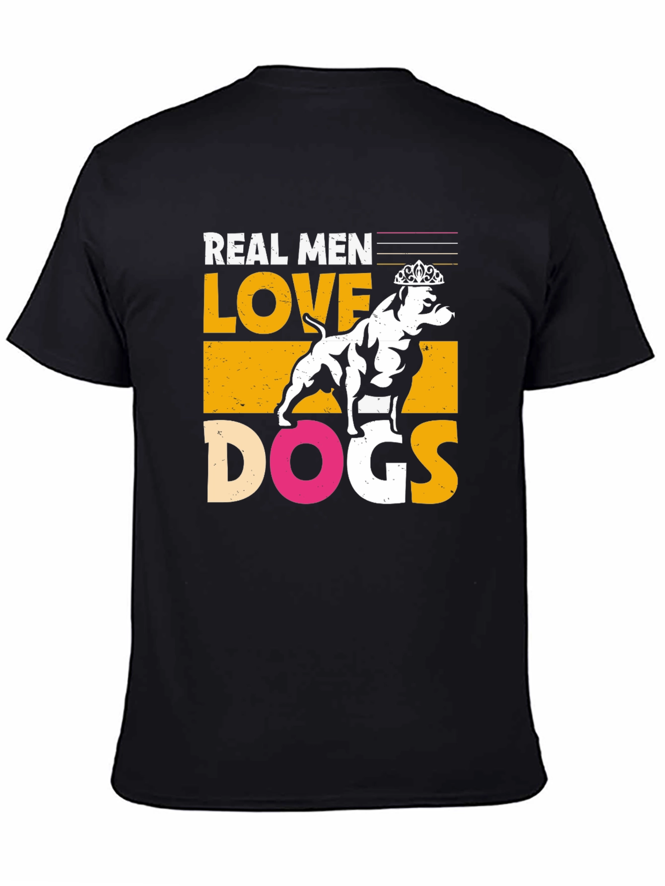 Real Men Love Dogs Graphic T-Shirt - Black