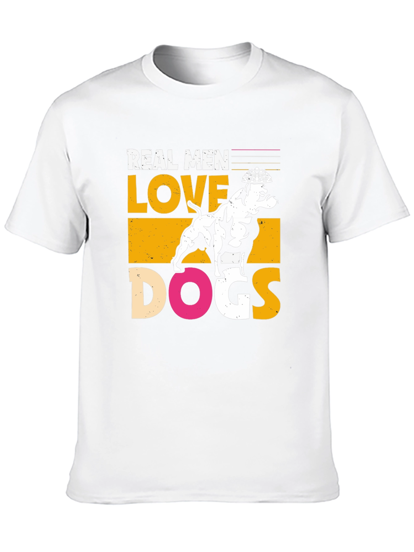 Real Men Love Dogs Graphic T-Shirt - Black