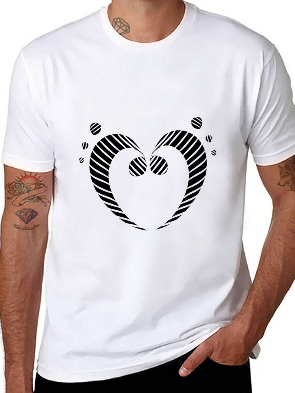 Modern Black Heart Graphic Tee