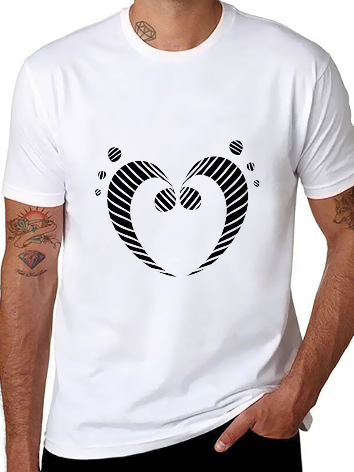 Modern Black Heart Graphic Tee