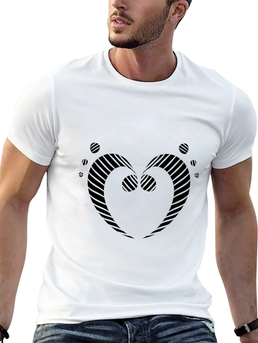 Modern Black Heart Graphic Tee