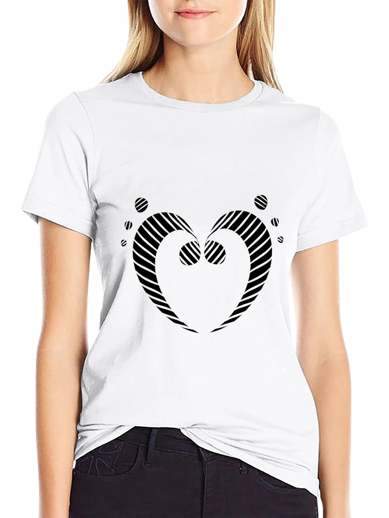Modern Black Heart Graphic Tee